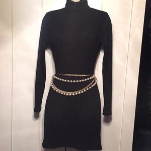Turtleneck black dress